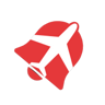 flyng red airplane logo